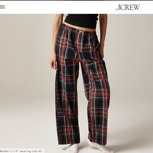 J. Crew Tartan Plaid Cotton Poplin Pajama Pant pants XL
